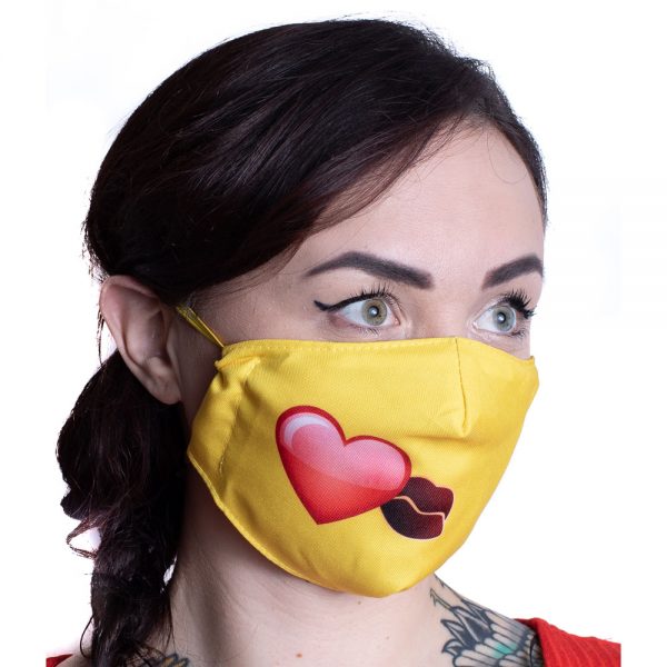 Single Emoji Kiss Mask